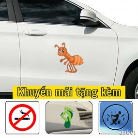 Tem decal trang trí sườn xe ô tô ngộ nghĩnh